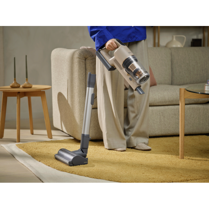 Easily switch to handheld – the main unit stays upright on its own