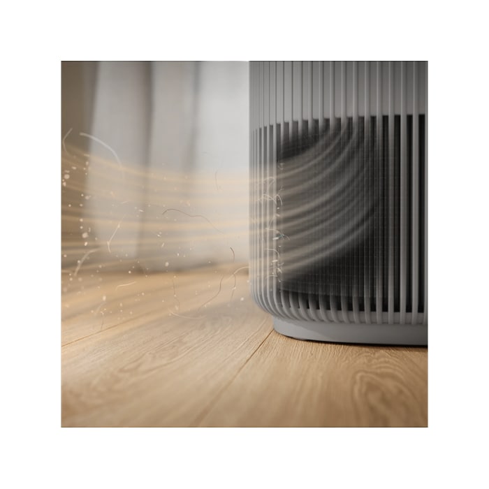 Air purifier with washable pre-filter that captures 95% of pet fur for cleaner air.