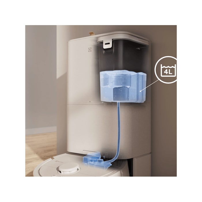 4L tank automatically refills water in the robot after each cleaning session. 