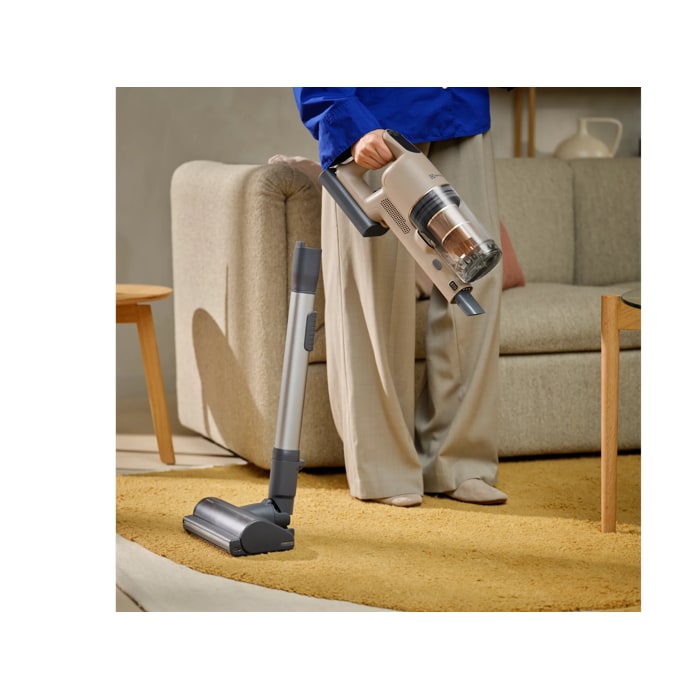 Easily switch to handheld – the main unit stays upright on its own
