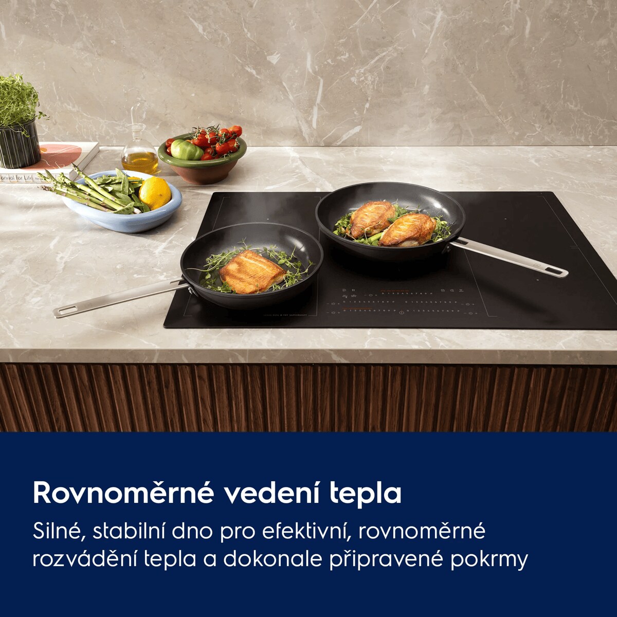 Rovnoměrné teplo, rovnoměrně připravené jídlo Silné, stabilní dno pro efektivní, rovnoměrné rozvádění tepla