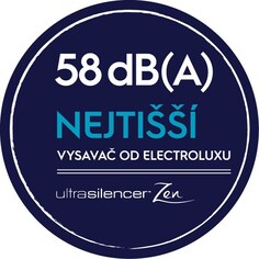 Štítek uvádějící hladinu hluku 58 dB